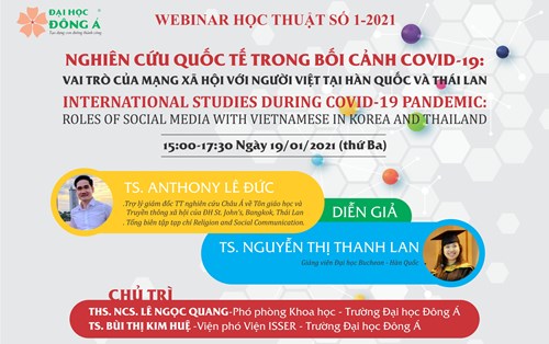 Webinar: Nghiên cứu quốc tế trong bối cảnh Covid-19: Vai trò của mạng xã hội với người Việt tại Hàn Quốc và Thái Lan